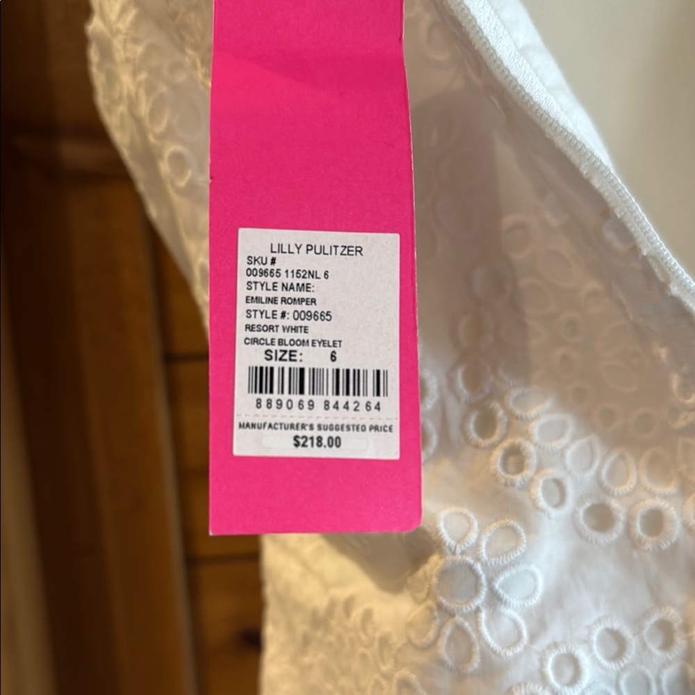 NWT LILY PULITZER White Eyelet Ruffle romper mini dress - size 6 - Picture 7 of 8